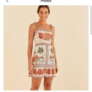Farm Rio Brazil Printed floral short dress parrot print